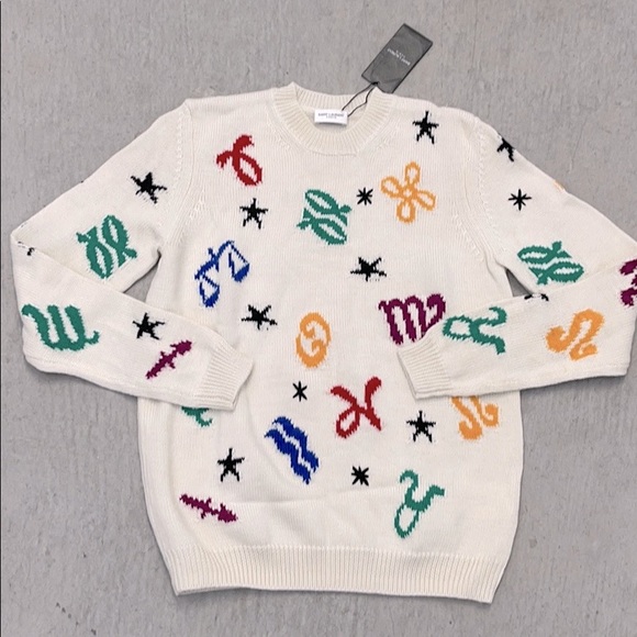 🚫SOLD Saint Laurent Zodiac Alpaca Sweater Cream - Picture 7 of 7